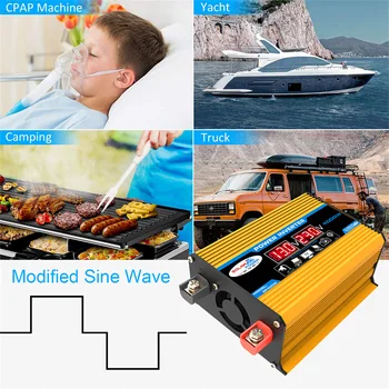 Двойной ЖК-цифровой дисплей, инвертор мощности, модифицированный синусоидальный преобразователь мощности, автомобильный преобразователь заряда для автомобильных аксессуаров Steamboat