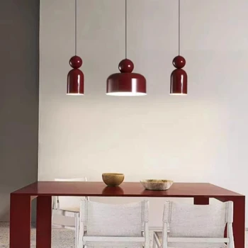 Подвесные светильники Nordic Home, черный, красный, белый, металлическая проволока, регулируемая для кухни, ресторана, спальни, гостиной, прямая поставка