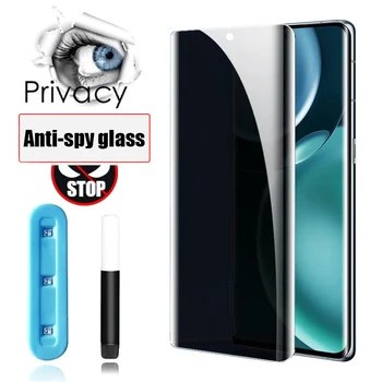 УФ Клей Защитные Пленки для Samsung Galaxy Note 20 8 9 10 S21 S20 S22 S23 Ultra S8 S9 S10 Plus Anti Spy Закаленное Стекло