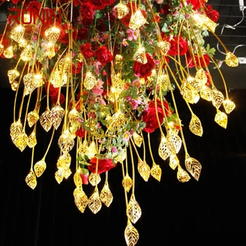 RONIN Современный свадебный светильник с Золотым листом, сцена для вечеринки, светодиодный светильник, подвесной светильник, вставка в землю, Световое оформление фона