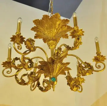 Французская люстра вилла лампа в стиле барокко латунь ручной работы тяжелая промышленность красивая резьба