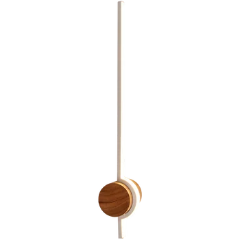 Скандинавский минималистичный настенный светильник из длинного бревна, прикроватная лампа для спальни из массива дерева, фоновый настенный светильник, светодиодные светильники