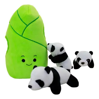 4 шт. Плюшевая панда, декоративное чучело животного с побегами бамбука, Игрушка для сна для детей, мальчиков, девочек, Взрослых, Подарки для детей