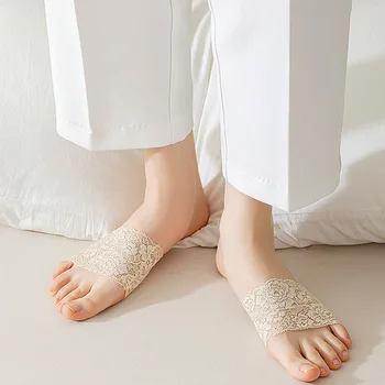 Летние носки на половину ладони, кружевные хлопчатобумажные эластичные сетчатые стельки на половину ладони, носки с пятью пальцами, носки-разделители для ног, Уход за ногами