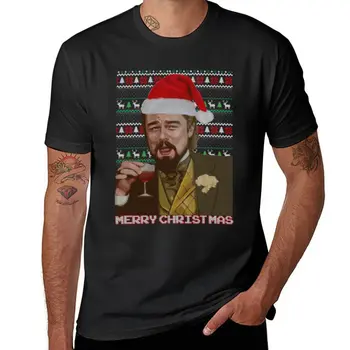 леонардо Ди Каприо, Джанго смеющийся - уродливый рождественский свитер, забавная футболка, рождественская футболка, футболка