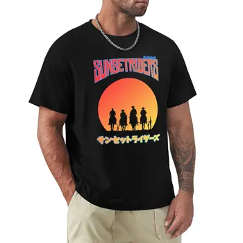 Футболка Sunset Riders, однотонная футболка, футболки с кошками, быстросохнущая рубашка, футболки для тяжеловесов для мужчин