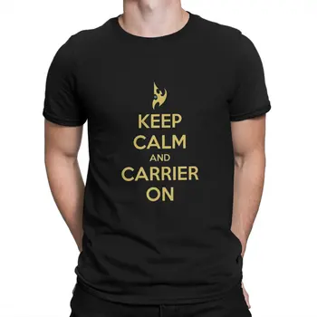 StarCraft Game Keep Calm and Carrier На футболке, мужские футболки в стиле панк из полиэстера, летняя одежда, футболка Harajuku с круглым вырезом