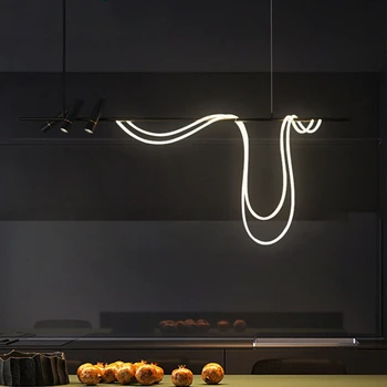 Художественная светодиодная люстра Подвесной светильник Nordic с длинным гибким шлангом, прожектор для столовой, Кухонный остров, люстры, подвесные светильники