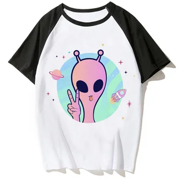Женская футболка с изображением инопланетянина, топ с комиксами, женская манга, дизайнерская одежда y2k