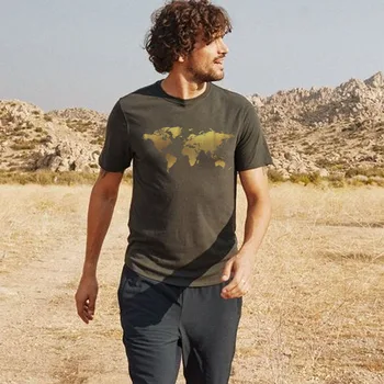 Мужская футболка с коротким рукавом с картой мира Gold Edition