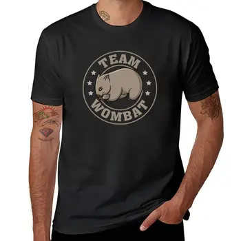 Футболка Team wombat, изготовленные на заказ футболки, графические футболки, графические футболки, мужская одежда, простые черные футболки, мужские футболки.