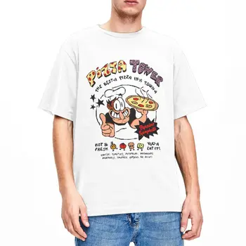 Футболки Pizza Tower Games для мужчин и женщин, Хлопчатобумажные футболки с круглым вырезом от шеф-повара и пиццы, топы с короткими рукавами, Рождественский подарок