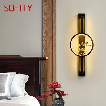 Латунный настенный светильник SOFITY, светодиодный Современный Роскошный светильник-бра, Внутреннее убранство дома, Прикроватная тумбочка для спальни, Гостиная, Коридор, Освещение