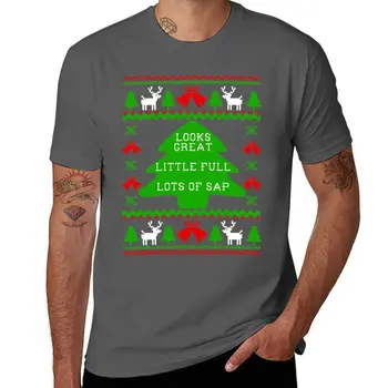 New Little Full Lots Of Sap - Цитата Из Рождественских Каникул - Футболка В Стиле Уродливого Рождественского свитера, футболка оверсайз, мужская одежда