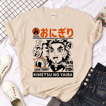Футболка Rengoku женская аниме дизайнерская уличная футболка женский дизайнер графической одежды из манги
