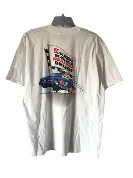 Винтаж 90 Х 1998 Kmart Kids Race Against Drugs Графическая белая футболка Размер Xl