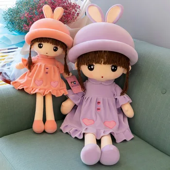 Нежная мягкая мягкая игрушка для девочки-кролика, пуховая хлопковая кукла, мультяшная кукла в разных стилях, подарок к празднику для детей