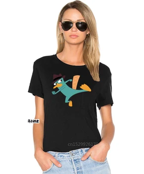 Футболка с утконосом, футболка Perry The Platypus, забавная футболка большого размера, мужская хлопковая базовая футболка с коротким рукавом и принтом