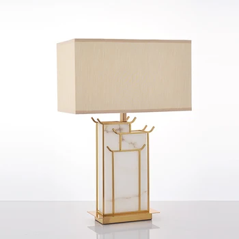 Китайская настольная лампа, креативная мраморная прикроватная лампа для спальни, минималистичная современная дизайнерская вилла, настольная лампа для гостиной, теплый дом