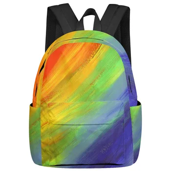 Рюкзак с градиентной росписью маслом, школьные сумки для девочек-подростков, сумка для книг, мужская сумка для ноутбука, Mochila