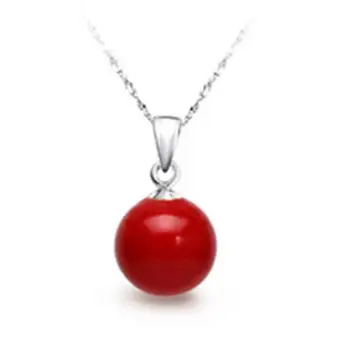 Модное новое 14-миллиметровое ожерелье с подвеской из красного жемчуга в виде ракушки Южного моря