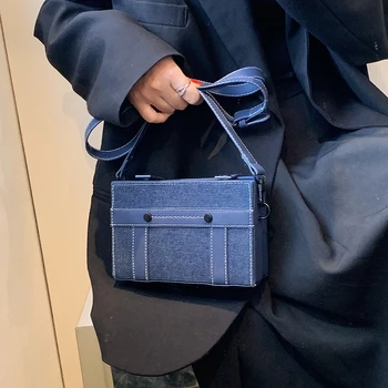 Высококачественная джинсовая маленькая квадратная сумка, модная мини-сумка через плечо, брендовая женская сумка и кошелек, Дизайнерская красная сумка, сумки