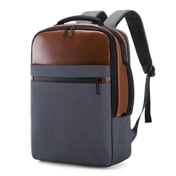 15,6-дюймовый рюкзак для ноутбука для мужчин, заряжающийся через USB, Водонепроницаемый Оксфордский мужской дорожный рюкзак из искусственной кожи, школьная сумка большой емкости