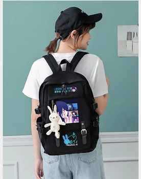 Аниме Mochila OSHI NO KO Hoshino Ai Рюкзак Черные дорожные сумки через плечо Студенческая сумка для школьных книг для детей подростков