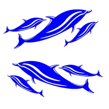 2 шт. /компл. (6 дельфинов) Виниловый каяк, каноэ для рыбалки, океанская лодка, Шлюпка, доска для серфинга, водные лыжи, Наклейки для автомобиля, аксессуары для декора