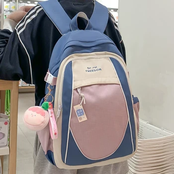 Цветной женский рюкзак в стиле пэчворк, водонепроницаемая нейлоновая дорожная сумка, высококачественная студенческая сумка для книг, опрятный школьный рюкзак