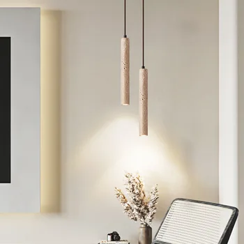 Светодиодные подвесные светильники из натурального камня цилиндрической формы для спальни, столовой, кухни, лампы с регулируемым проводом, Прямая поставка