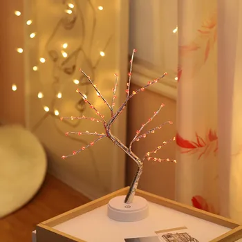 Ночник Мини-Рождественская елка, гирлянда из медной проволоки, лампа для детей, украшение домашней спальни, Сказочный свет, Праздничное освещение