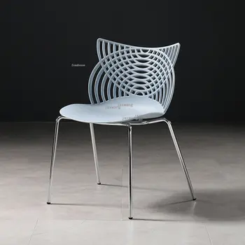 Обеденный стул из скандинавского пластика, кухонная мебель, Креативный дизайн спинки, стулья для отдыха, Минималистичный дизайн, обеденный стул для ресторана