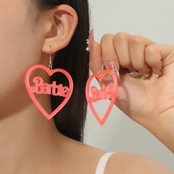 Серьги с надписью Love Barbie, модные женские аксессуары для макияжа, серьги-подвески, полые акриловые серьги для девочек Y2K, подарки