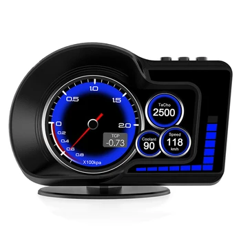 Автомобильный Цифровой HUD 6 Функций Сигнализации Интеллектуальный Головной Дисплей 5 Страниц Дисплея OBD GPS Smart Gauge для Автомобильных Электронных Аксессуаров