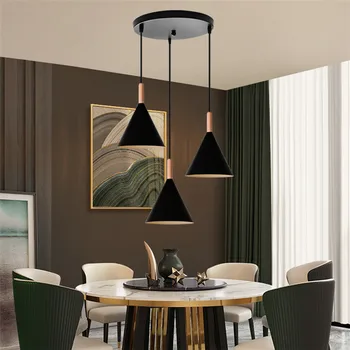 Подвесной светильник Nordic 3P Wood в стиле лофт, подвесные светильники для столовой, кухонный остров ресторана, винтажная подвесная люстра