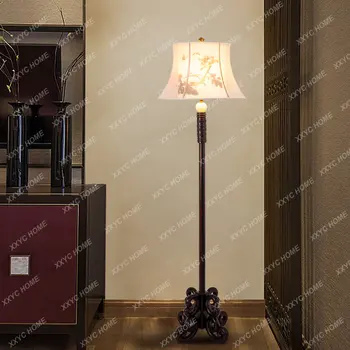 Новая китайская прикроватная лампа для спальни, кабинета, гостиной, Вертикальный торшер из массива розового дерева, антикварный ретро-торшер