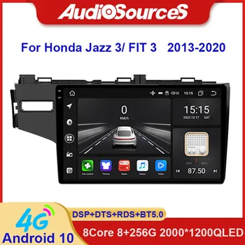 V10 2K QLED Автомобильный Радио Мультимедийный Видеоплеер Навигация Стерео GPS Android 10 Для Honda Jazz 3 2015-2020 FIT 3 GP GK 2013-2020