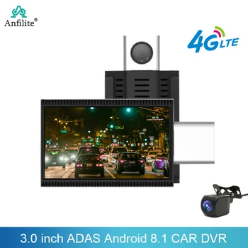 3-дюймовый Автомобильный видеорегистратор Android 8.1 ADAS 4G Dash Camera Dash cam 1080P Камера заднего Вида Видеомагнитофон GPS WiFi Видеорегистраторы с двумя объективами 24H Park