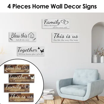 Набор вывесок для домашнего декора стен из 4 предметов, висящих на стене 