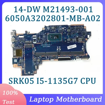 M21493-601 M21493-501 M21493-001 6050A3202801-MB-A02 (A2) Для материнской платы ноутбука HP X360 14-DW с процессором SRK05 I5-1135G7 протестирован на 100%