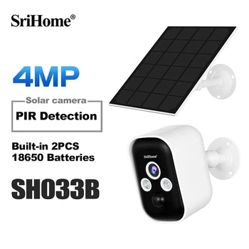 Камера видеонаблюдения SriHome SH033 4MP Solar Outdoor AI Human Tracking Wifi IP-Камера Ночного Видения PTZ CCTV Monitor Camera