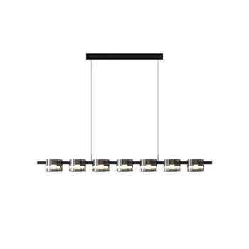 Итальянская минималистичная лампа для столовой, Современная минималистичная барная стойка, креативная длинная люстра из дымчато-серого стекла высокого класса в скандинавском стиле