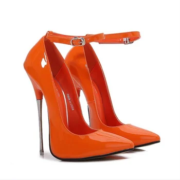 Экстремальные высокие каблуки 16 см, женские туфли-лодочки на металлическом каблуке, разноцветные туфли на высоком каблуке, женские танцы на шесте, фетиш-каблуки, показ моделей большого размера