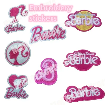 Новые наклейки с вышивкой Барби, принцесса из мультфильма Каваи, нашивки с железом на одежде, значок, заплатка для дыр, наклейки для одежды 