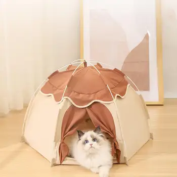 Переносная палатка-гнездо для домашних животных Four Seasons, дышащая, с подушкой, Кошачий домик, кровать для кошки