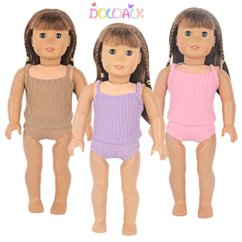 Вязаный свитер, пижамный комплект для 18-дюймовых американских кукол, свитер, рубашка + трусы, костюм для 43-сантиметровой куклы New Born & OG Girl.
