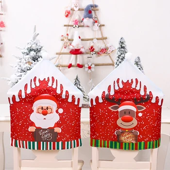 Шляпа Санта Клауса, чехол для стула, Рождественские украшения для дома, чехлы для столов и стульев, Рождественские украшения для вечеринок, Рождественские подарки 2024 г.