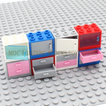MOC Brick 4532 4533 4536 Дверца шкафа Выдвижной ящик серии мебельных аксессуаров City Строительные Блоки Совместимые Частицы Игрушки