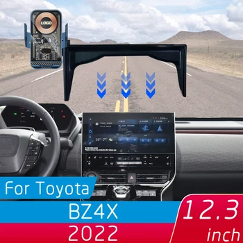Кронштейн для беспроводной зарядки автомобильного мобильного телефона для Toyota BZ4X 2022 12,3-дюймовый центральный экран управления с автоматическим зажимом основания